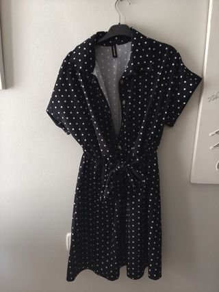 Vestido lunares blanco y negro - Talla 16