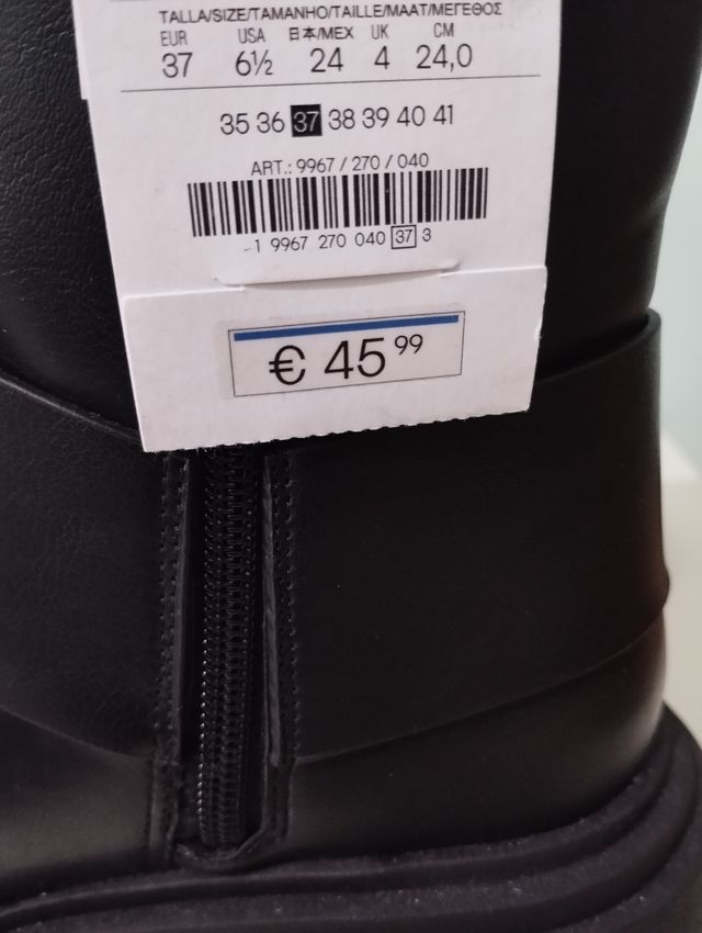 Botas negras plataforma nuevas con etiqueta