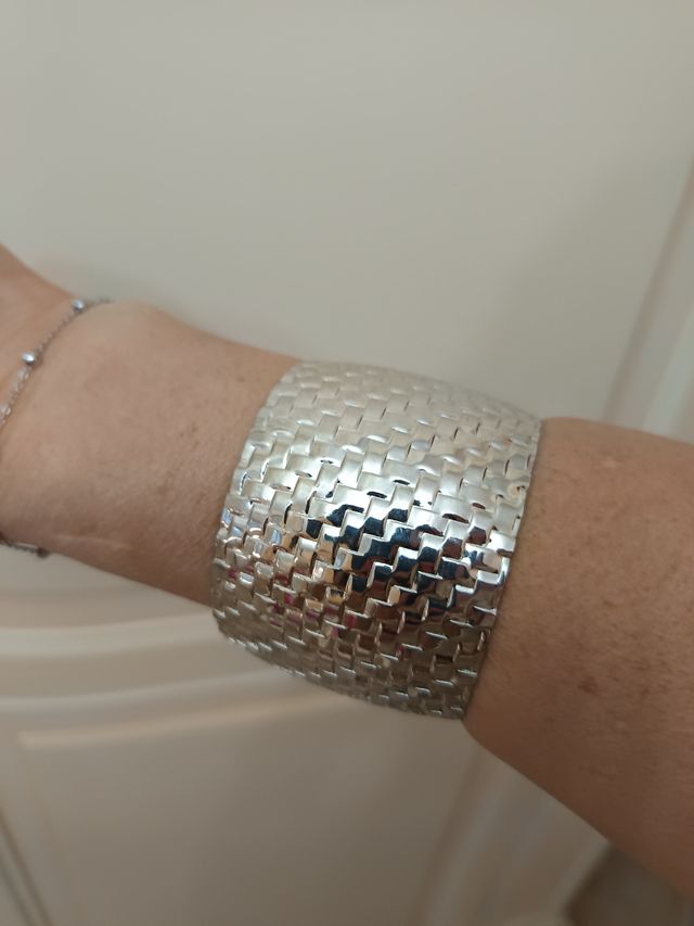 Bracciale Argento - Intrecciato in rodio