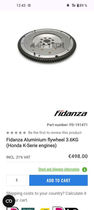 Volante motor aligerado fidanza K20