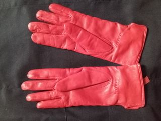 Guantes Piel Rojos 6 1/2