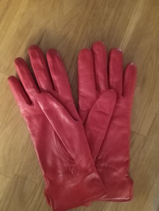 Guantes Piel Rojos 6 1/2