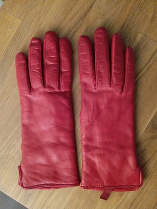 Guantes Piel Rojos 6 1/2