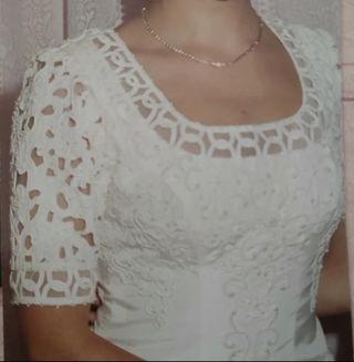 Vestido novia blanco crema