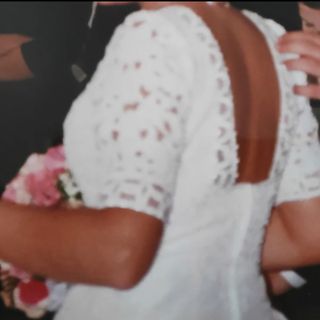 Vestido novia blanco crema