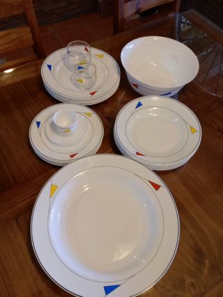 Vajilla Arcopal multicolor