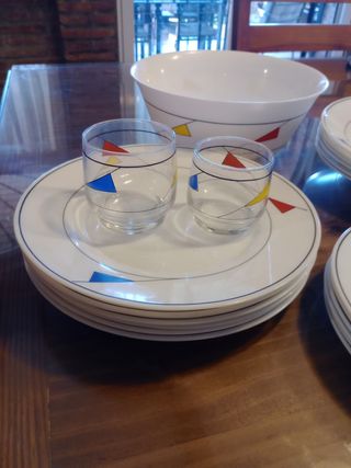 Vajilla Arcopal multicolor
