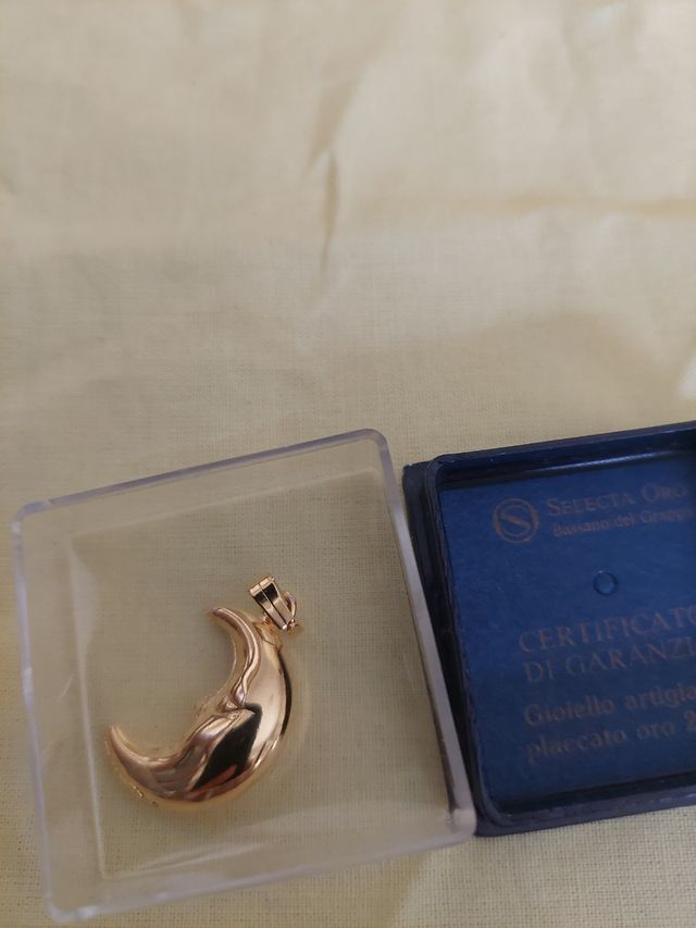Ciondolo Mezzaluna Oro 24kt