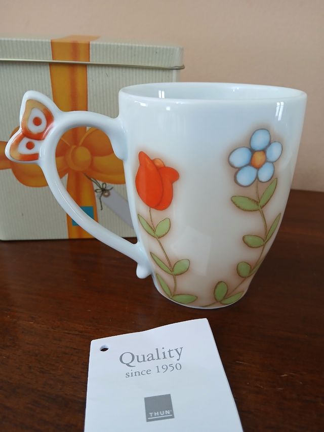 Tazza Thun nuova con farfalla