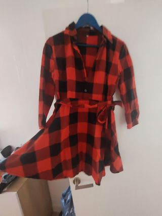 Vestido cuadros rojo-negro