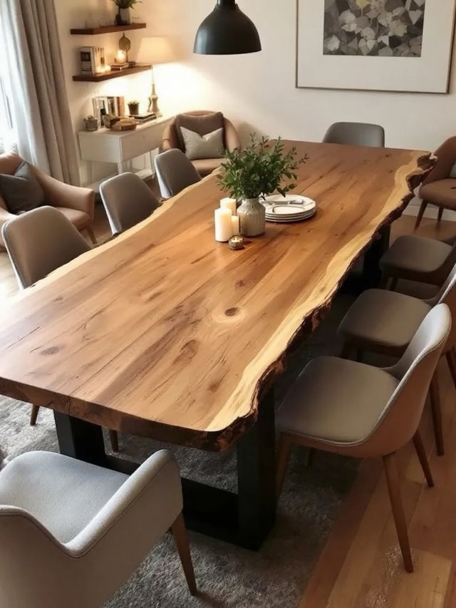 Mesa madera maciza - Estilo natural