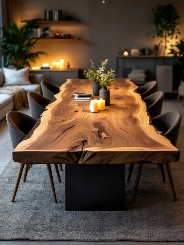 Mesa madera maciza - Estilo natural