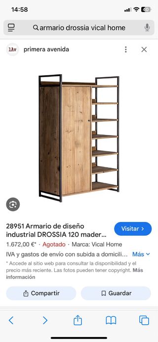 Armario Vical Home - Madera y Metal