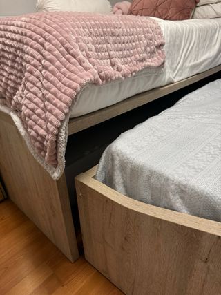 Cama nido 115x210 cm - Blanca y beige