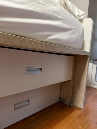 Cama nido 115x210 cm - Blanca y beige