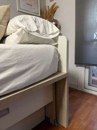 Cama nido 115x210 cm - Blanca y beige