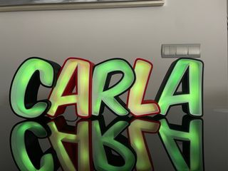 cartel luminoso hecho con impresora  3D