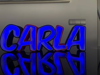 cartel luminoso hecho con impresora  3D