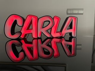 cartel luminoso hecho con impresora  3D