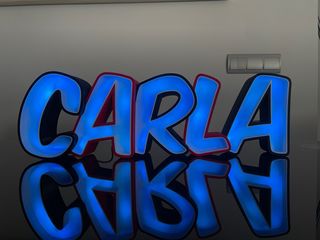 cartel luminoso hecho con impresora  3D