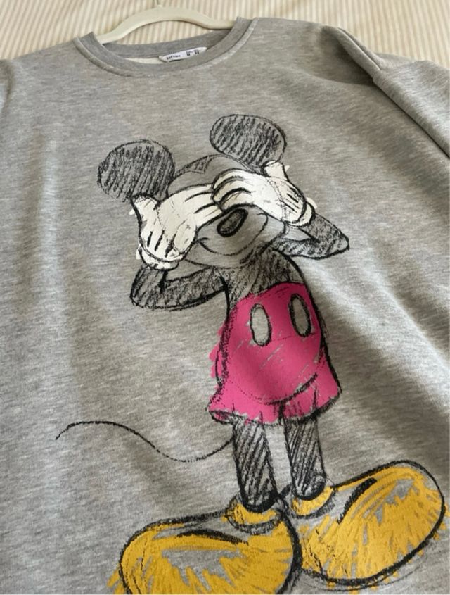 Vestido sudadera Mickey Mouse gris