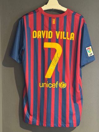 Maglia FC Barcelona David Villa autografata