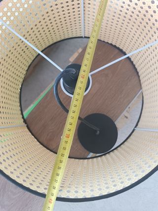 Lámpara techo mimbre negra