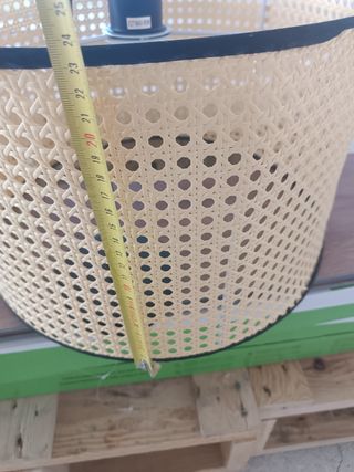 Lámpara techo mimbre negra