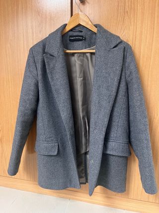 Chaqueta lana gris Fashion Factory - Talla Xs-S