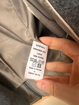 Chaqueta lana gris Fashion Factory - Talla Xs-S