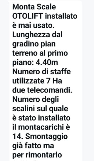Monta scale Otolift: nuovo, mai usato