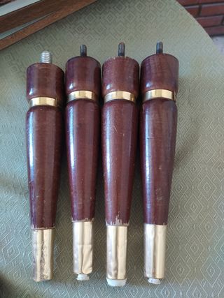 4 Patas madera antiguas para armario o mesita