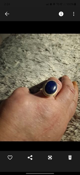ANILLO PLATA,PIEDRA LAPIZLAZULI ABIERTO.PLATA 925