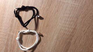 Braccialetti cuore coppia - neri e bianchi
