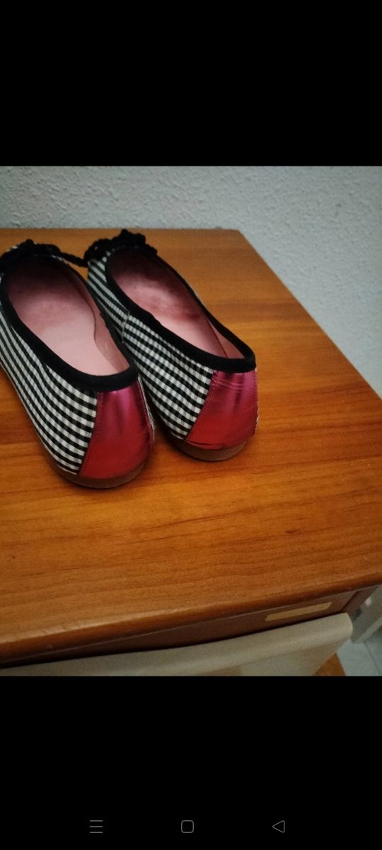 Bailarinas Frambuá vichy blanco-negro de segunda mano por 12 EUR