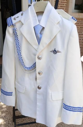 Traje comunión niño blanco azul