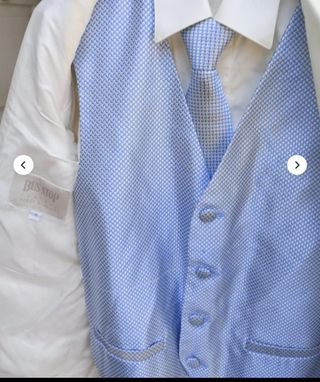 Traje comunión niño blanco azul