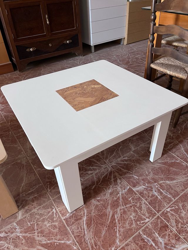 Mesa centro blanca madera