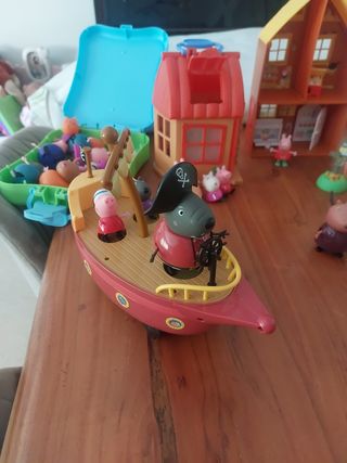Peppa Pig, casa, caravana, cole, granja,  vehículo