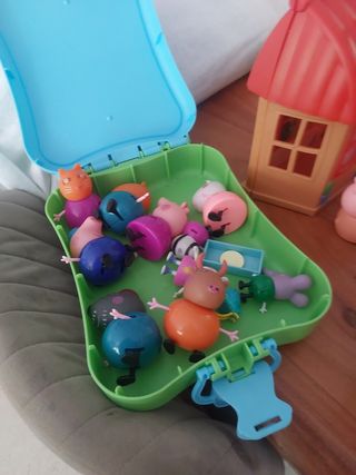 Peppa Pig, casa, caravana, cole, granja,  vehículo