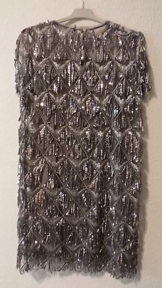 Vestido Zara plata fiesta