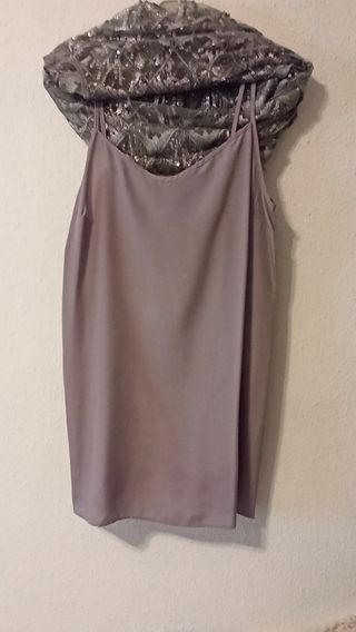 Vestido Zara plata fiesta