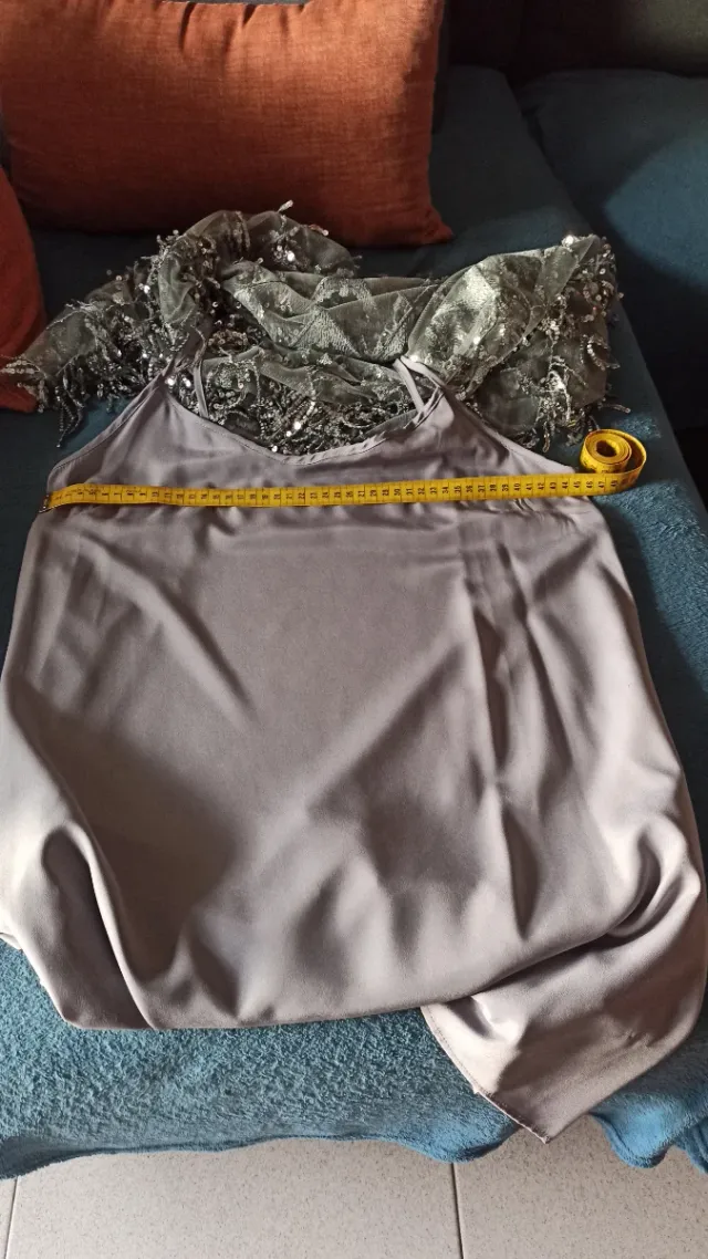 Vestido Zara plata fiesta