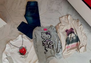 Abiti bambina 11 anni: jeans + magliette