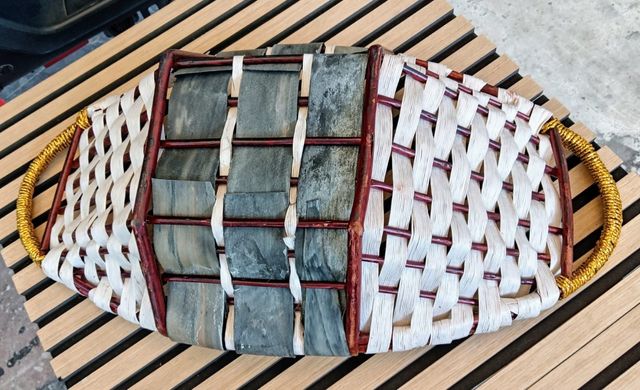 Cesto vimini ovale multicolor