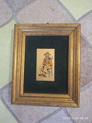 Quadretto miniato oro 24k