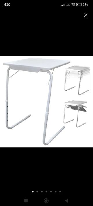 Mesa plegable portátil blanca