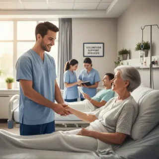 Acompañar enfermos en hospitales.