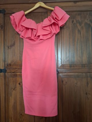Vestido fiesta rosa - Talla xs
