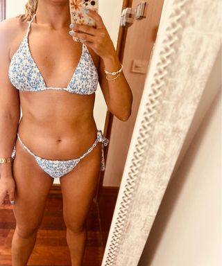 Bikini Shein - Azul con flores